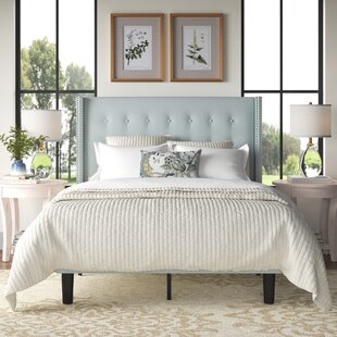 Maelys tufted upholstered low store profile platform bed